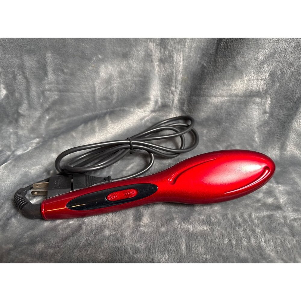 Langoa Red Electric Hair Straightener Brush With Anti-Scald Massage Comb Design - Picture 4 of 8